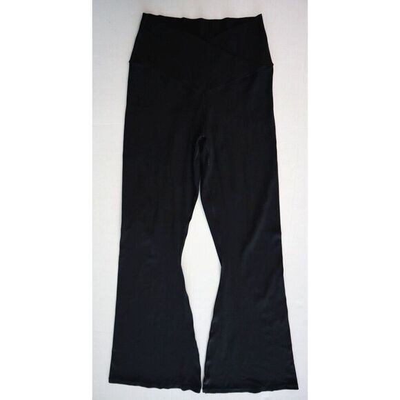 aerie Offline Women's Sz L Black Real Me High Rise Crossover Flared Leggings - Picture 1 of 11